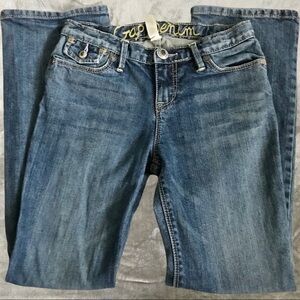 Gap Girls Size 10R Medium Wash Straight Leg Denim Jeans Stone Washed Blue